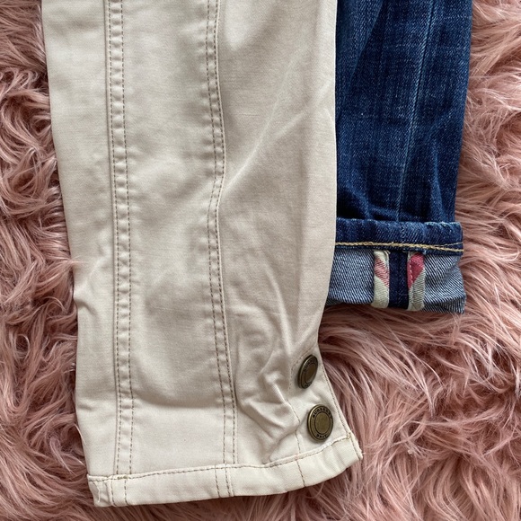 One pair of denim and one pair of cream khaki - Picture 3 of 5